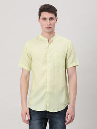 Light Green Solid Half Sleeve Shirt