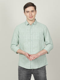 Checked Green Full Sleeve 100% Cotton Shirt