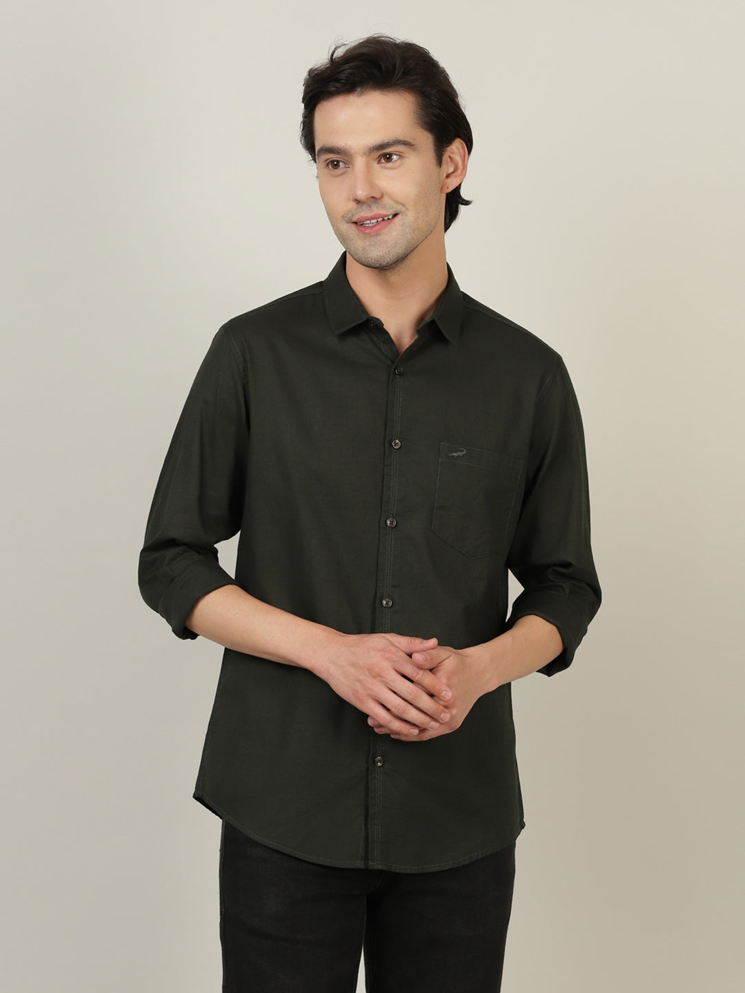 Crocodile Men Dk.Olive Regular Fit Shirt