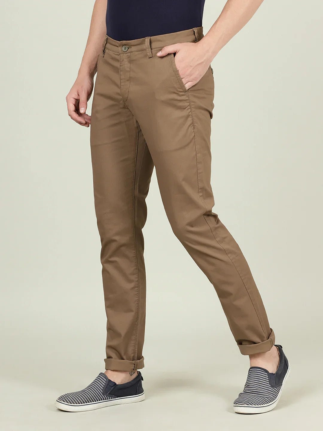 Crocodile Mens Khaki Slim Fit Trouser