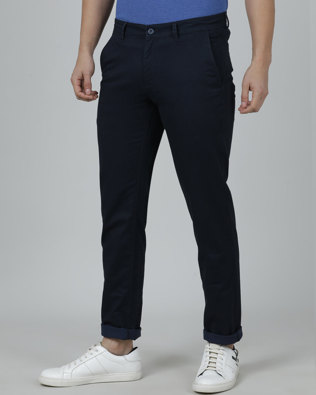 Crocodile Trim Fit Navy Trouser for Men