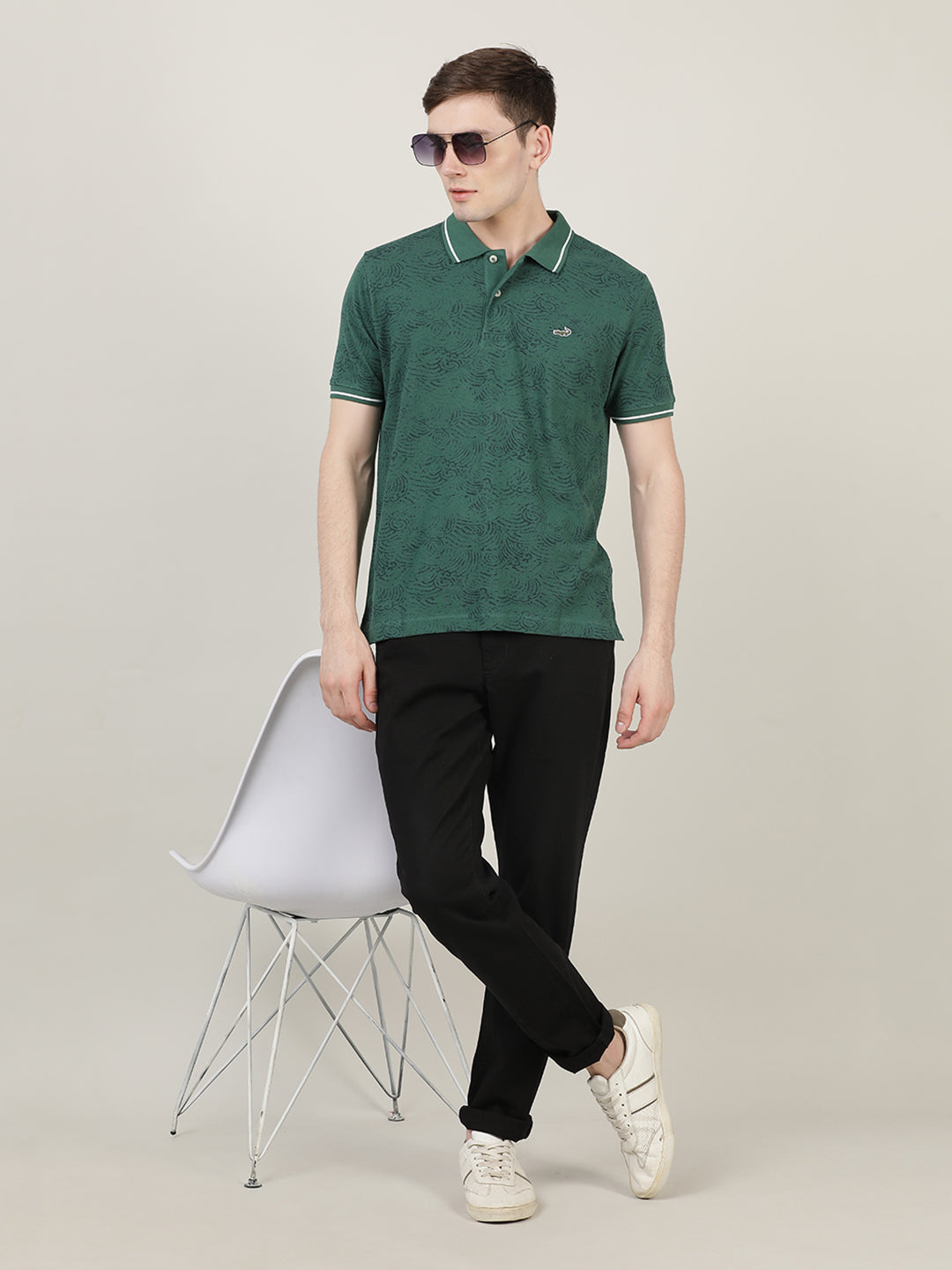 Crocodile Men Dark Green Casual T-Shirt