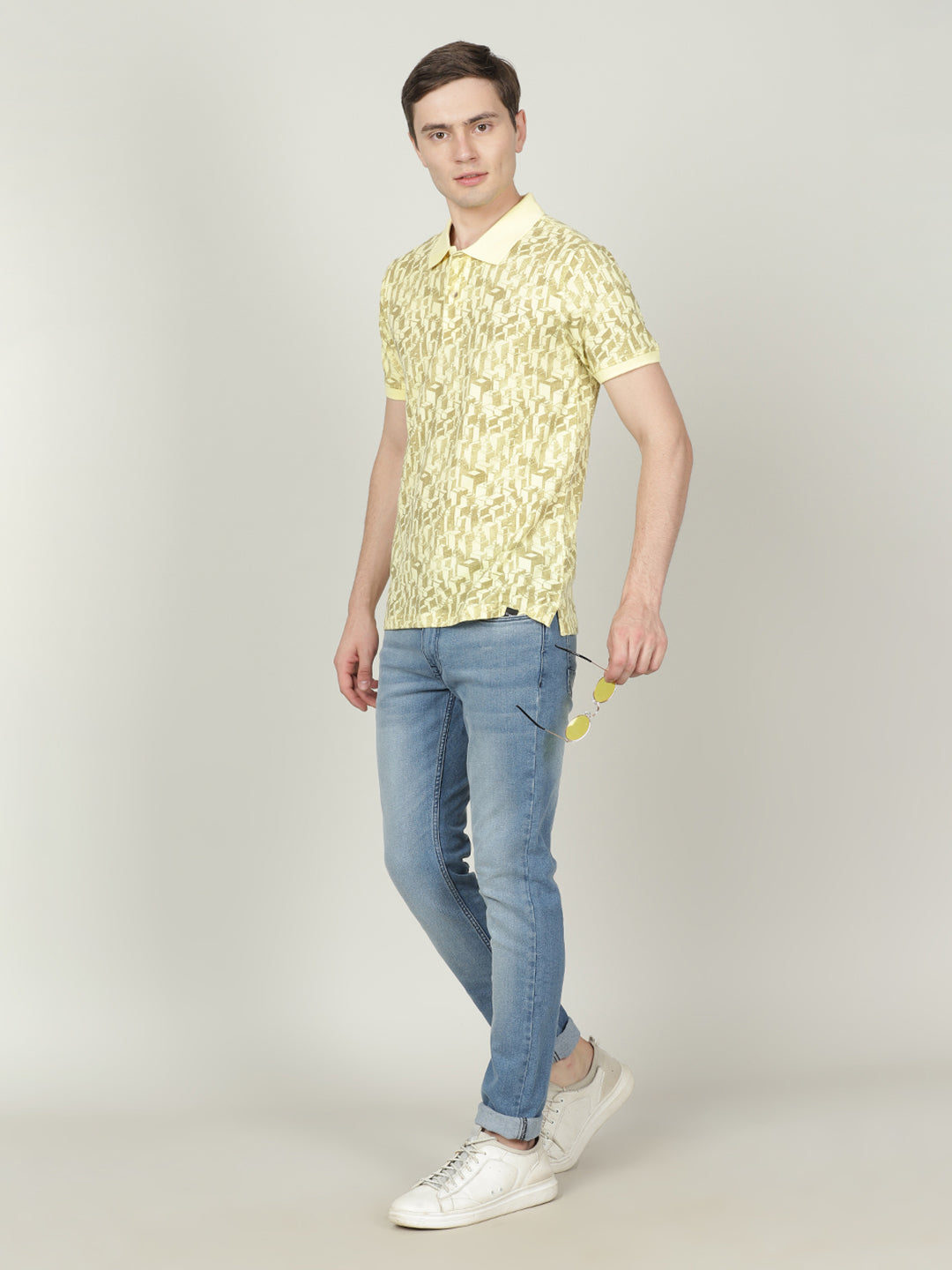 Crocodile Yellow Slim Fit T-shirt