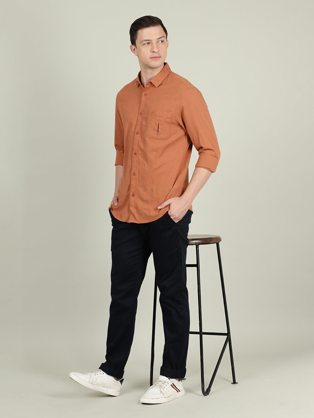 Crocodile Men's Full Sleeve Collar Comfort Fit Shirt Online