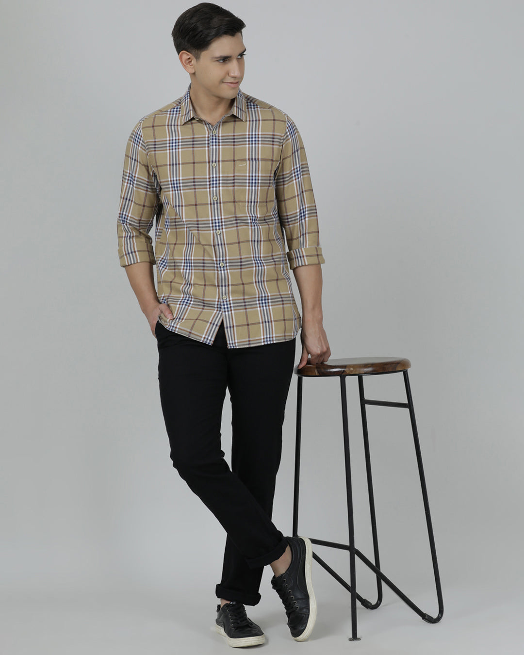 Crocodile Beige Full Sleeve Comfort Fit Shirt
