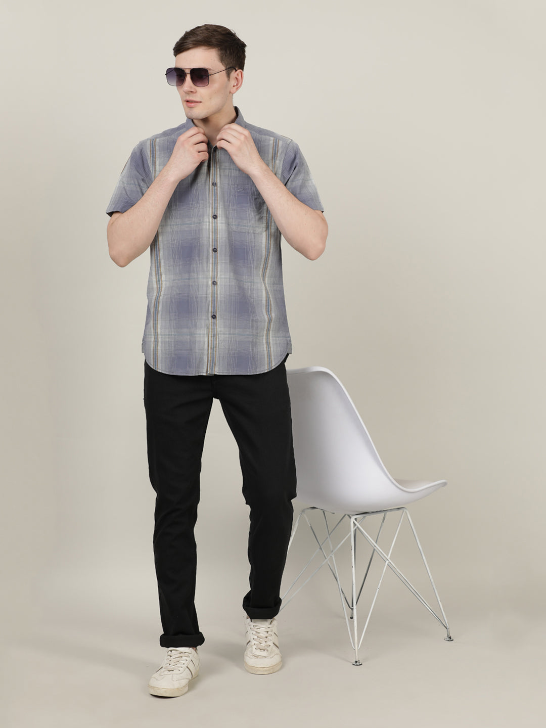 Crocodile Men Checked Casual Shirt