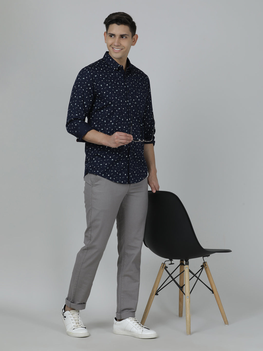 Crocodile Navy Full Sleeve Slim Fit Shirt