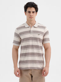 Reverse Stripe Yarn Dyed Polo T-Shirt