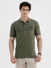 Fresh Green Cut&Sew Slim Fit Polo T-Shirts