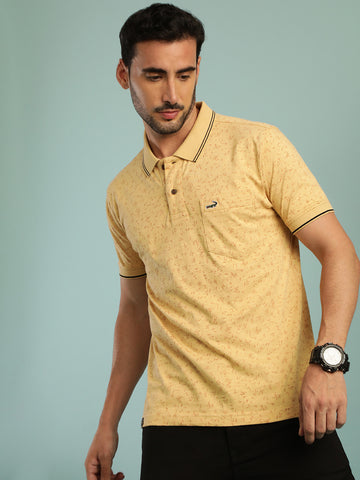 All Over Polo with Memphis Print - Wheat