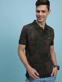 Kombu Green Polo T-Shirt Printed