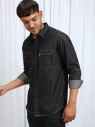 Rugged Black Denim Shirt