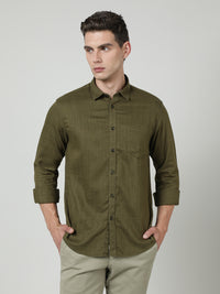 Light Olive Solid Full Sleeve Shirt