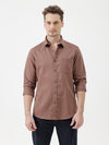 Brown Linen Blend Shirt