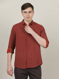Maroon Checked Full Sleeve 100% Cotton Casual Shirt