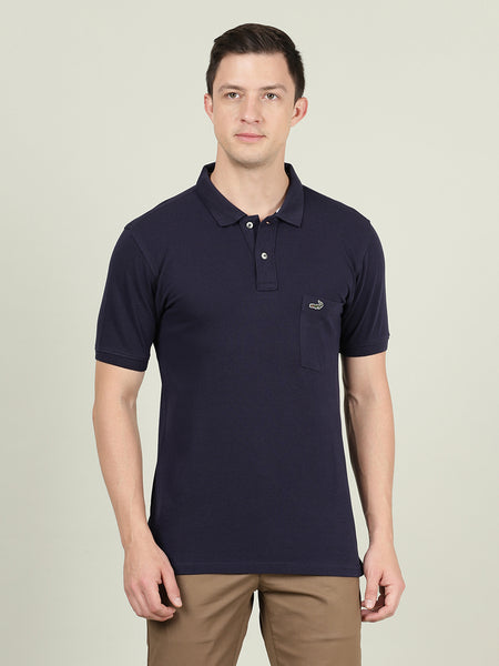 Men Solid Polo Pockets T-Shirt