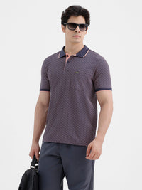 Royal Micro-Motif All-Over Print Polo T-Shirt In Coral