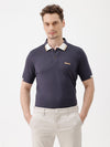 Motion Knit Solid Polo T-Shirt In Navy