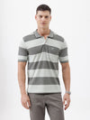 Prism Weave Stripe Polo T-Shirt In Green