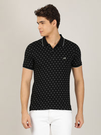 Printed Polo T-Shirt Black