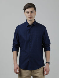 Navy Full Sleeve 100% Cotton Printed Shirt