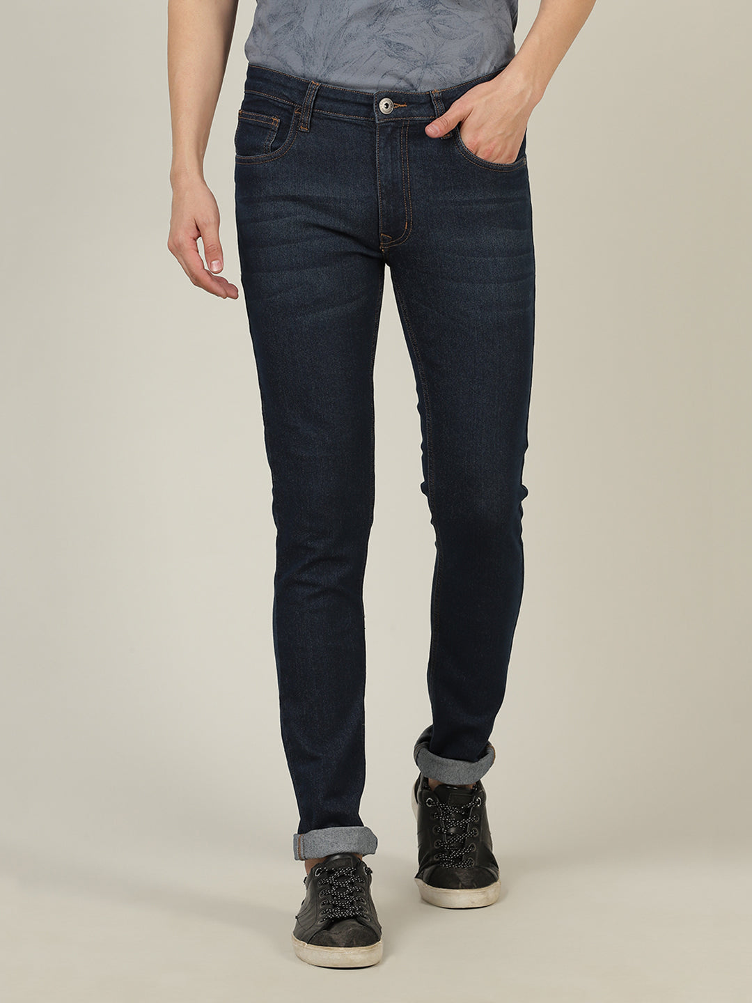 Crocodile Men Dark Blue Slim Tapered Jean