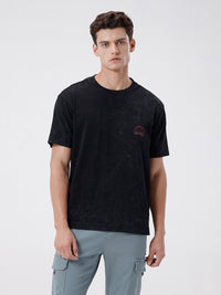 Black Acid Wash Over Sized T-Shirts