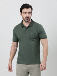 Kombu Green Printed Polo T-Shirt