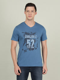 Royal Blue Casual Printed T-Shirt