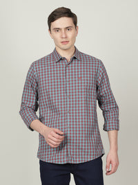 Red Casual Checked Full Sleeve 100% Cotton Shirt