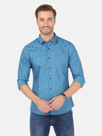 River Blue Printed Full Sleeve Shirt