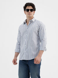 Men's Premium Pure Cotton Oxford Stripe Shirt With A Refined Smart Series Finish