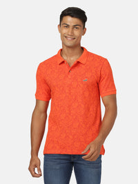 Printed Casual Polo T-Shirt Red
