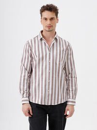 Cotton Melange Striped Shirt