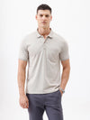 Crossluxe Solid Polo T-Shirt In Dark Beige