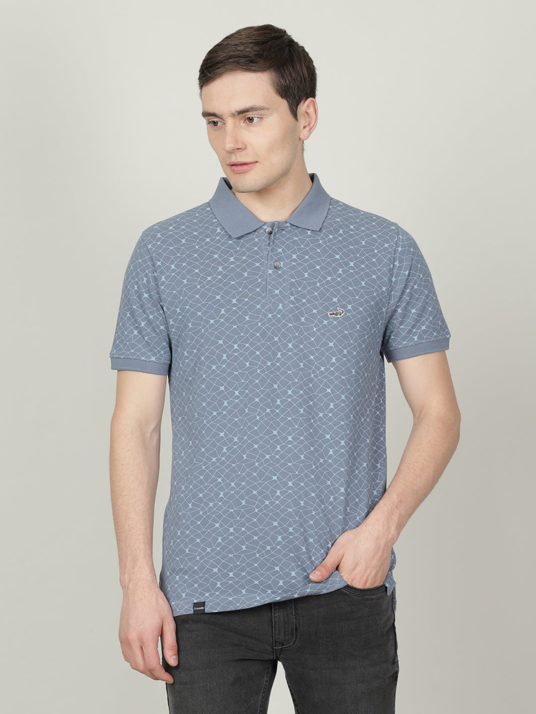 Crocodile Men's Blue Slim Fit T-Shirt Online