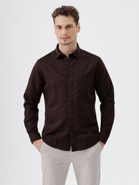 Linen Blend Brown Shirt