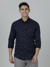Close-up of navy fabric with texture detail