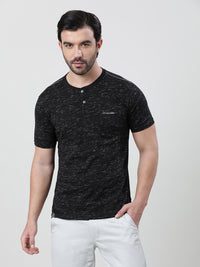 Printed Casual Black T-Shirt