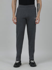 Solid Charcoal Grey Slim Fit Track Pant