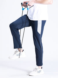 Solid Slim Fit Blue Track Pant