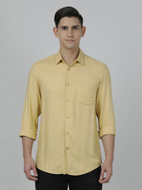 Yellow Solid Full Sleeve Casual Shirt