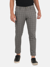 Checked Grey Casual Trouser