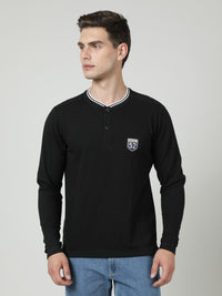 Black Solid Full Sleeve T-Shirt
