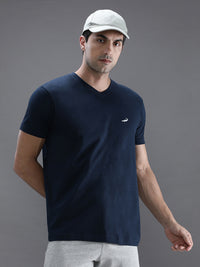Navy Solid Casual T-Shirt