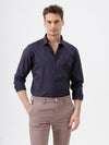 Pixel Jacquard Lustre Shirt Navy