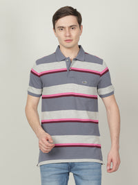 Casual Polo T-Shirt Blue Striped