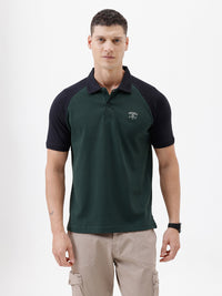 Heritage Raglan Crest Polo T-Shirt In Dark Green