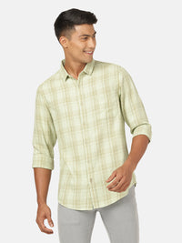 Casual Green Checked Full Sleeve Shirt