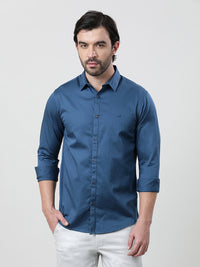 Royal Blue Solid Full Sleeve 100% Cotton Shirt
